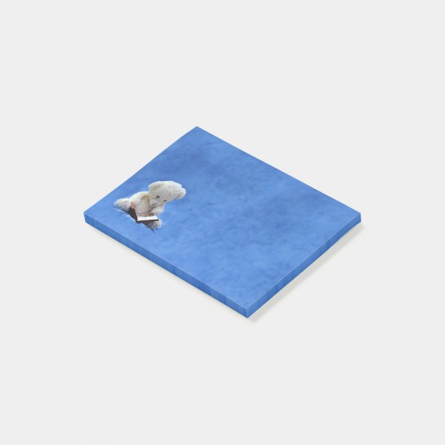 Bloco De Notas Urso de pelúcia Tempo de ler notas adesivas 4 x 3, (Inclinado)