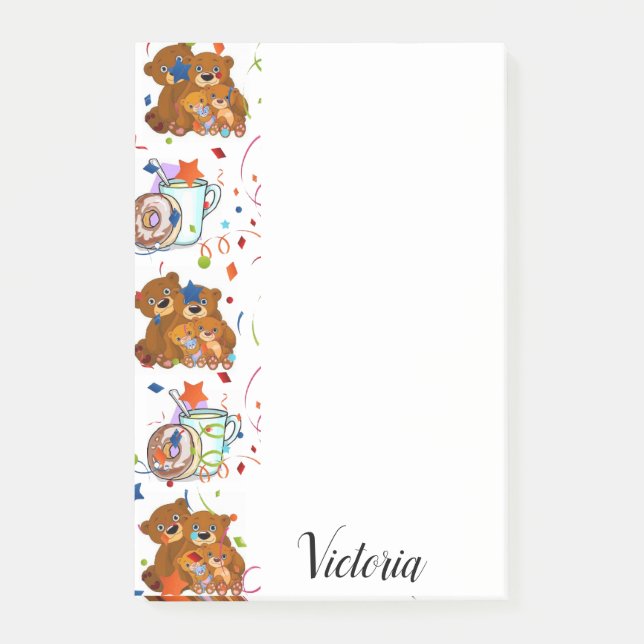 Bloco De Notas Urso de Post-it Notes (Frente)
