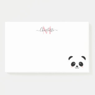 Bloco De Notas Urso Kawaii panda personalizado monograma poste nã
