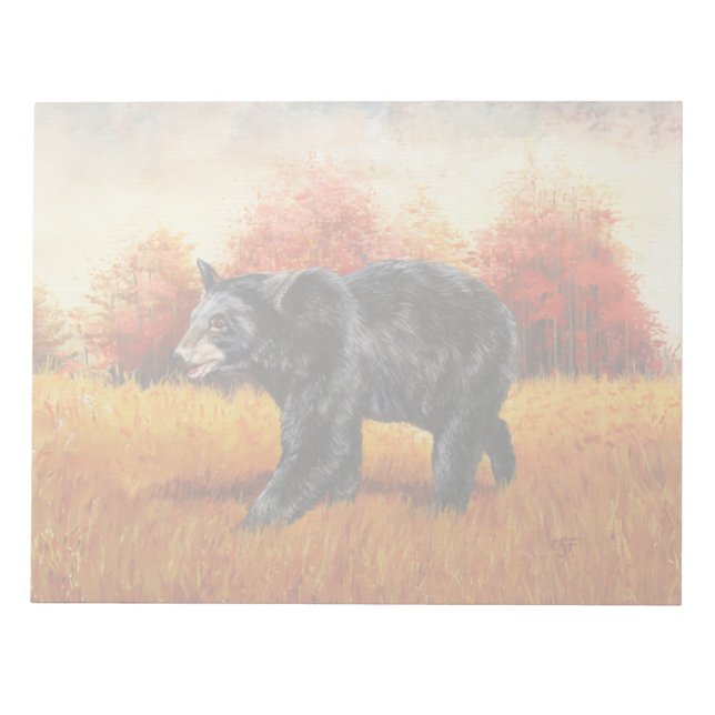 Bloco De Notas Urso Negro na Floresta do outono (Frente)
