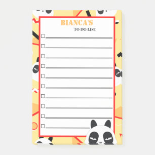 Bloco De Notas Urso Panda Amarelo Escondido