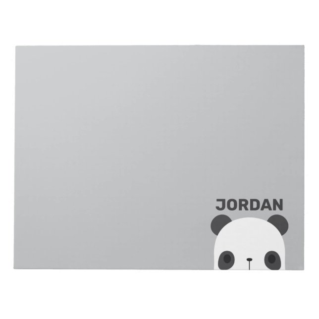 Bloco De Notas Urso Panda Bonito com Nome Personalizado (Frente)