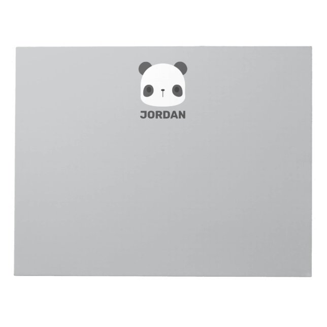 Bloco De Notas Urso Panda Bonito com Nome Personalizado (Frente)