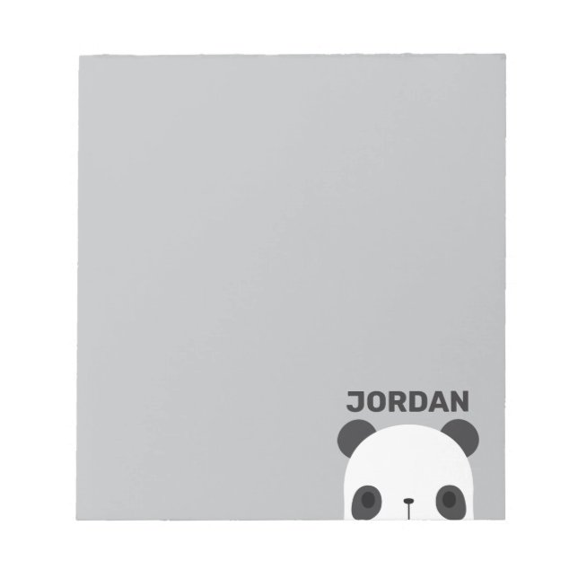 Bloco De Notas Urso Panda Bonito com Nome Personalizado (Frente)