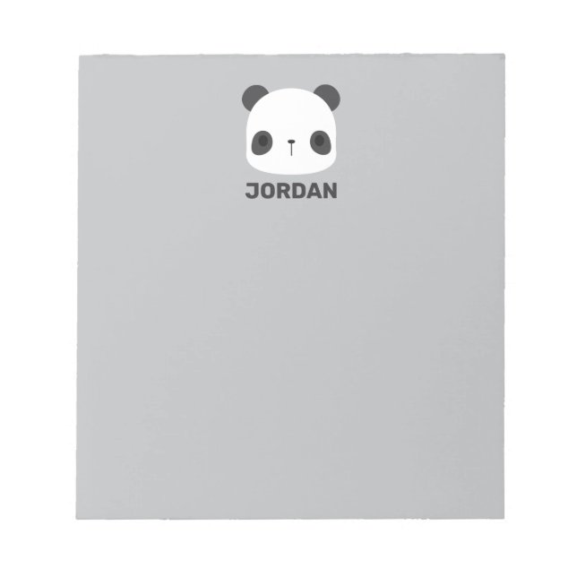 Bloco De Notas Urso Panda Bonito com Nome Personalizado (Frente)