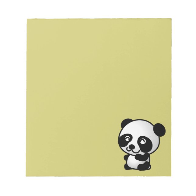 Bloco De Notas Urso-panda branco e preto (Frente)