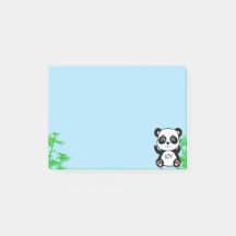 Urso Panda Fofo & Bambu em Azul Claro