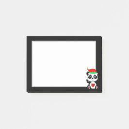 Bloco De Notas Urso Panda Fofo Elegante em Cartoon Preto e Branco