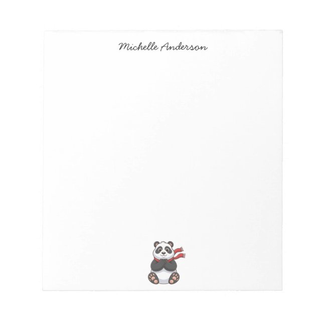 Bloco De Notas Urso Panda Fofo Personalizado Fashion  (Frente)