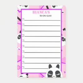 Bloco De Notas Urso Panda Rosa Peekaboo