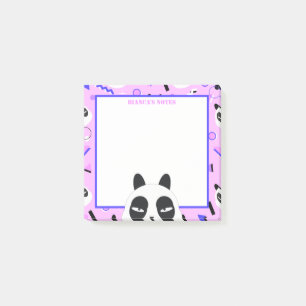 Bloco De Notas Urso Panda Roxo Peekaboo