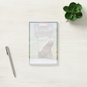 Bloco De Notas Urso Pardo Brinca Com Placa