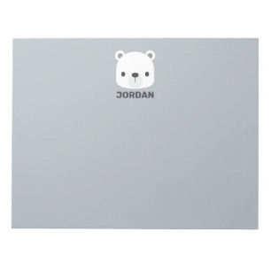 Bloco De Notas Urso Polar Bonito com Nome Personalizado