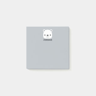 Bloco De Notas Urso Polar Fofo com Nome Personalizado
