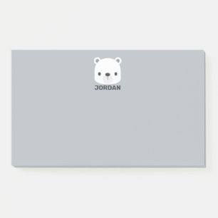 Bloco De Notas Urso Polar Fofo com Nome Personalizado