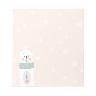 Bloco De Notas Urso polar - Que neve - Inverno bonito / Natal