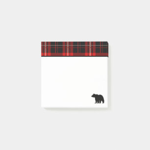 Bloco De Notas Urso Preto Xadrez Vermelho da Cabina