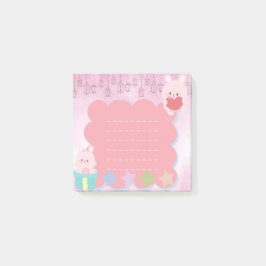 Bloco De Notas Urso Púrpura Rosa-Rosa Kawaii