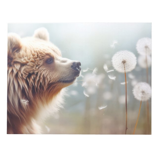 Bloco De Notas Urso Selvagem Tranquilo Animal Pacífico (Frente)