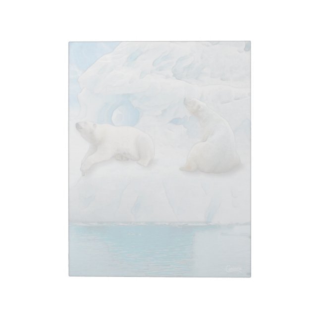 Bloco De Notas Ursos Glaciares - Notepad de 11" x 8,5" (Invertido)