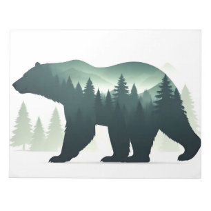 Bloco De Notas Ursos Selvagens Natureza Animal Ambiente Arte Flor