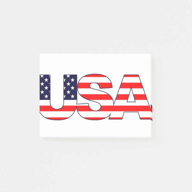 Bloco De Notas USA Logo Initials with American flag (Frente)