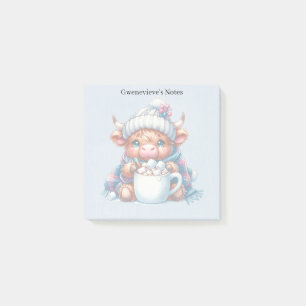 Bloco De Notas Vaca/Bovina de inverno personalizada azul