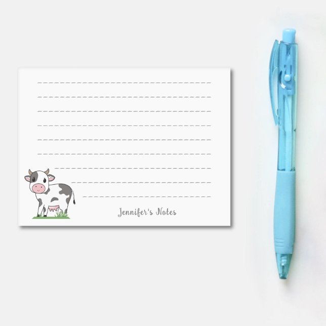 Bloco De Notas Vaca branca (Cute Cow Post-it Notes)