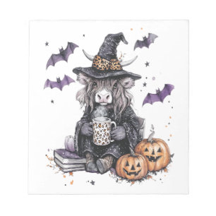 Bloco De Notas Vaca das Terras Altas do Halloween