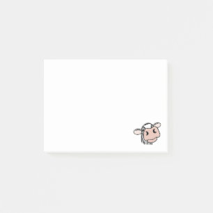 Bloco De Notas vaca de desenho animado preto branco rosa beijo ci