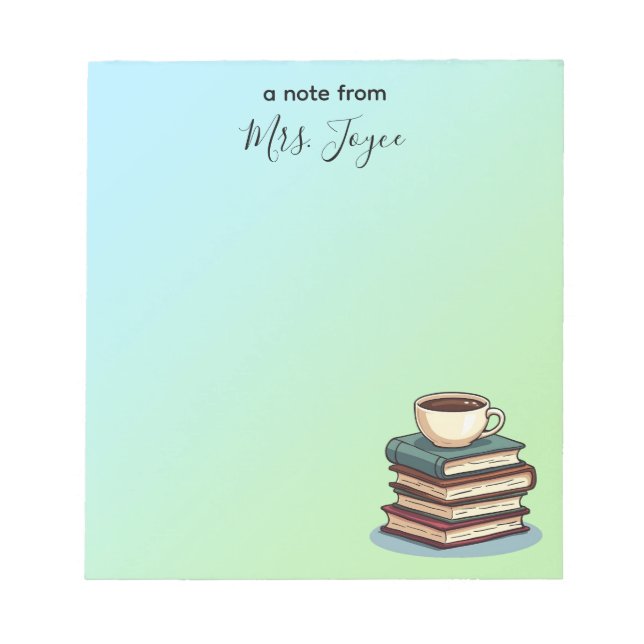 Bloco De Notas Valorização Personalizada de Professores de Livros (Frente)