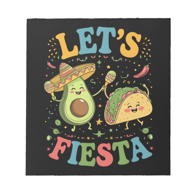 Bloco De Notas Vamos Festa Abacate E Tacos Cinco De Maio (Frente)