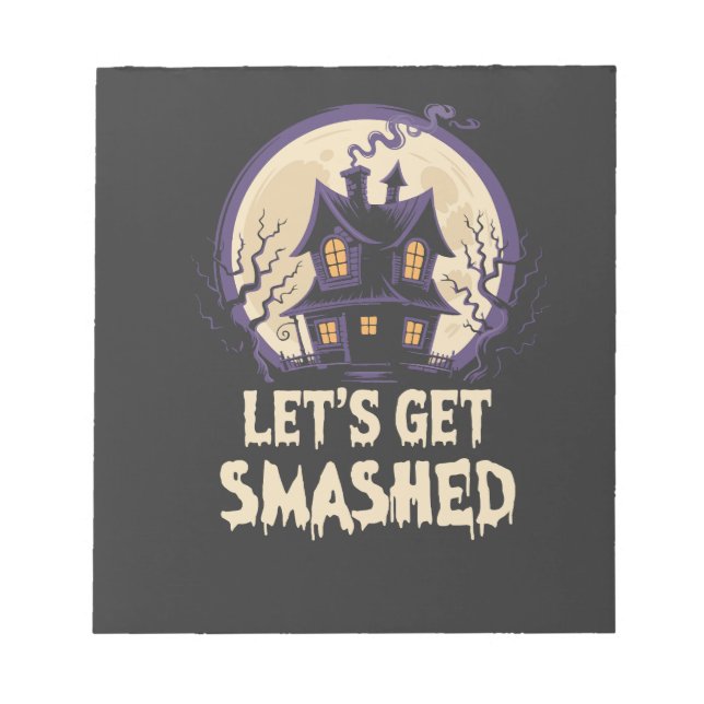 Bloco De Notas Vamos Ficar Bêbados no Halloween (Frente)