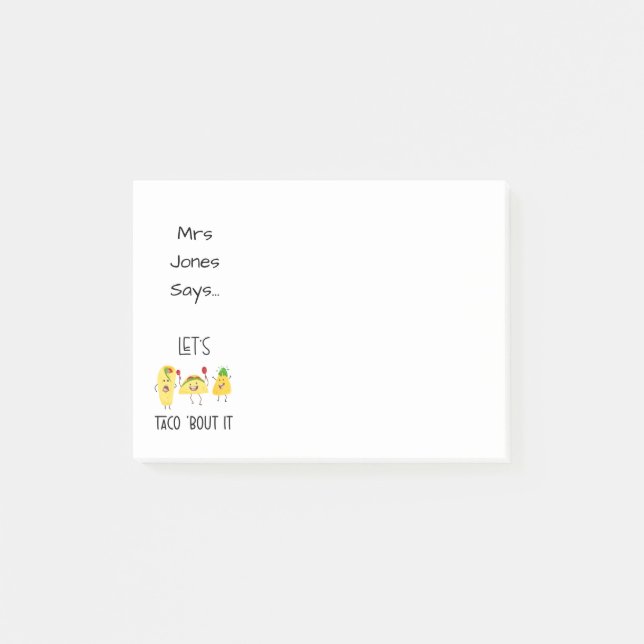 Bloco De Notas vamos taco sobre isso engraçado pensando em você (Frente)