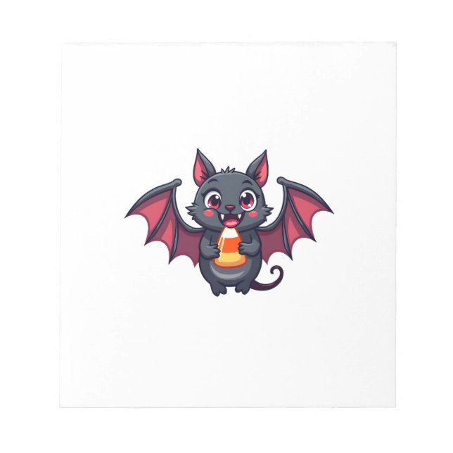 Bloco De Notas Vampire Bat with Candy � Cute Halloween T-Shirt (Frente)
