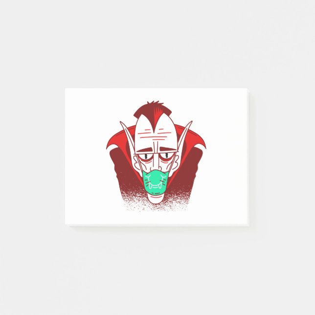 Bloco De Notas vampiro de máscara de rosto coronavírus halloween (Frente)