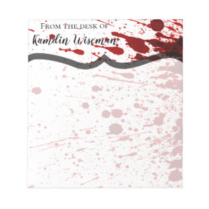 Bloco De Notas Vampiro Gothic Personalizado de Sangue do Notepad