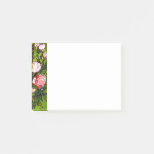 Bloco De Notas Van Gogh ainda vive com rosas rosa