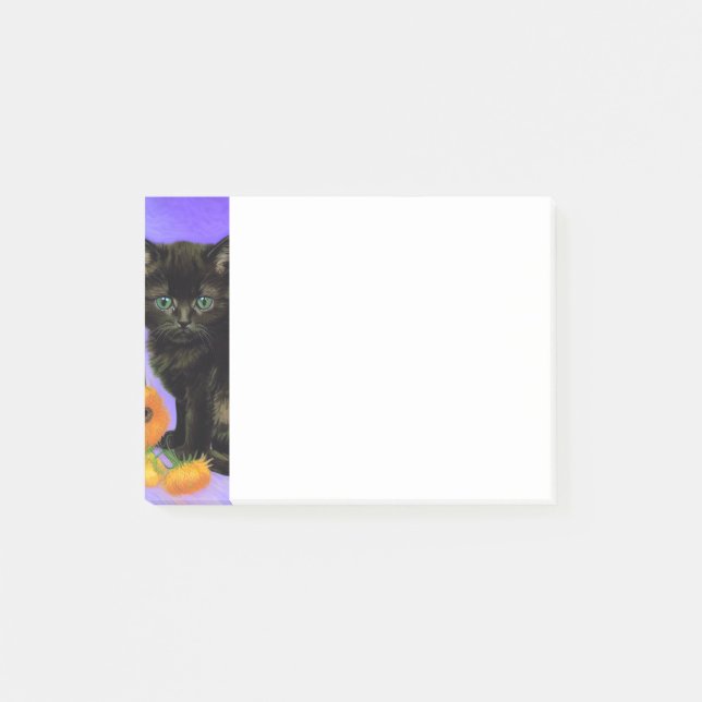 Bloco De Notas Van Gogh Black Kitten com Girassóis (Frente)