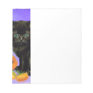 Bloco De Notas Van Gogh Black Kitten com Girassóis