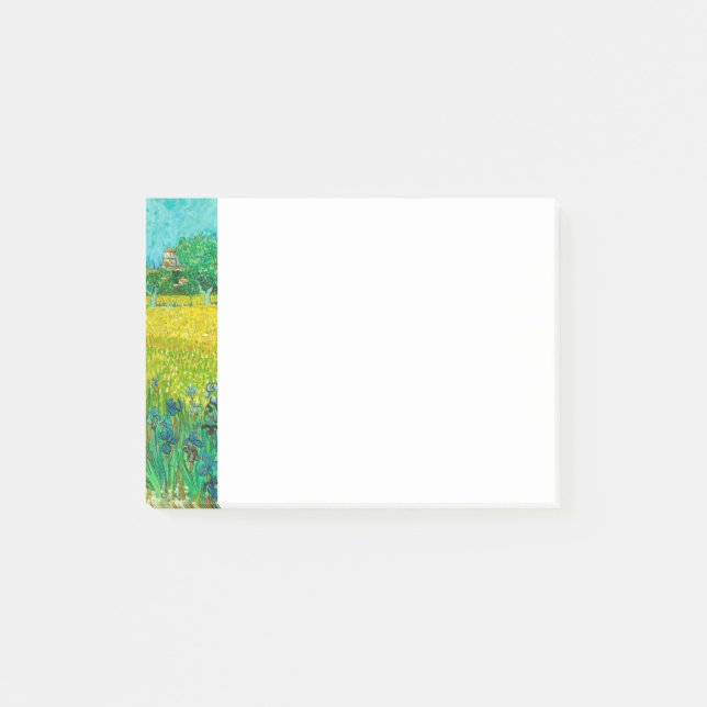 Bloco De Notas Van Gogh Field com Irrises Perto de Arles (Frente)