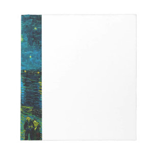 Bloco De Notas Van Gogh Starry Night Over the Rhône