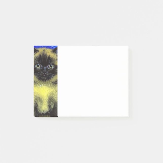 Bloco De Notas Van Gogh Starry Night Siamese Cat (Frente)