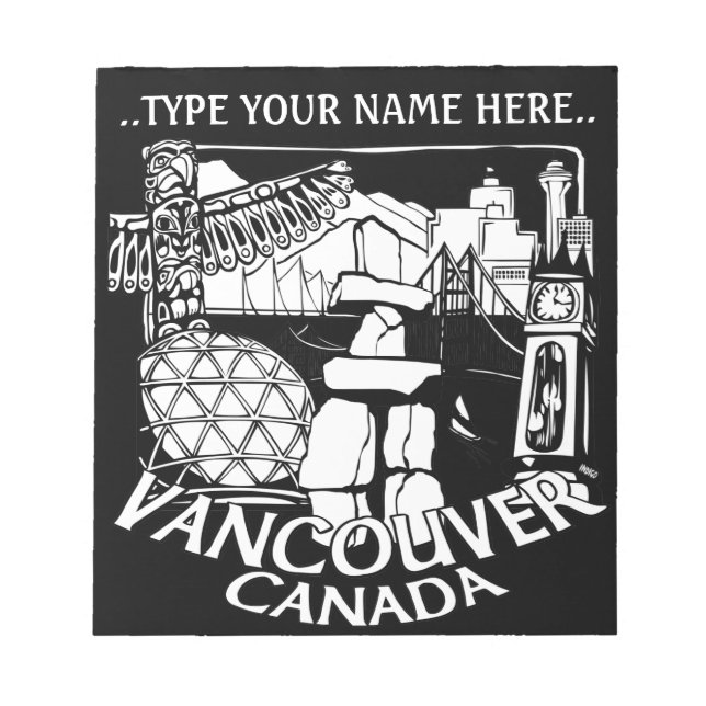 Bloco De Notas Vancouver Notepad Personalizado Vancouver Souvenir (Frente)