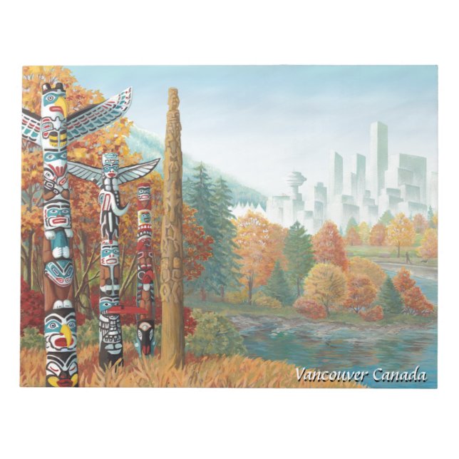 Bloco De Notas Vancouver Notepad Vancouver Totem Poles Souvenir (Frente)