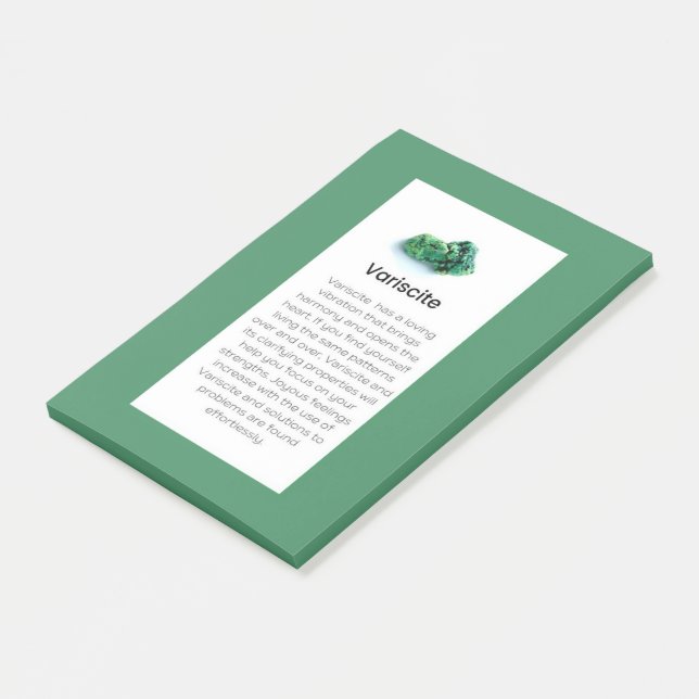 Bloco De Notas Variscite Crystal Significando Posto De Joias (Inclinado)