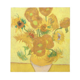Bloco De Notas Vase com quinze girassóis por Vincent Van Gogh