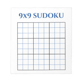Bloco De Notas Vazio 9 x 9 Sudoku Grid Azul