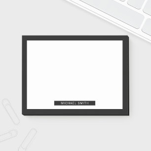 Bloco De Notas Vazio preto e branco com nome feito sob encomenda
