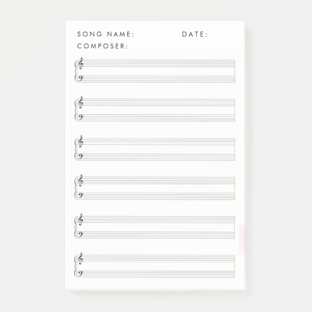 Bloco De Notas Vazio Sheet Music (Frente)